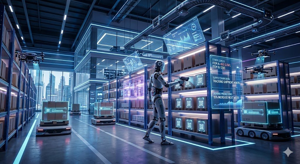 AI in Inventory Management system tracking stock levels automatically